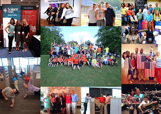 A collage of Soliant team members having fun in and out of the office.