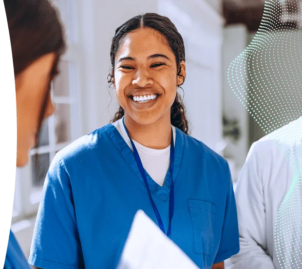 A smiling healthcare professional.